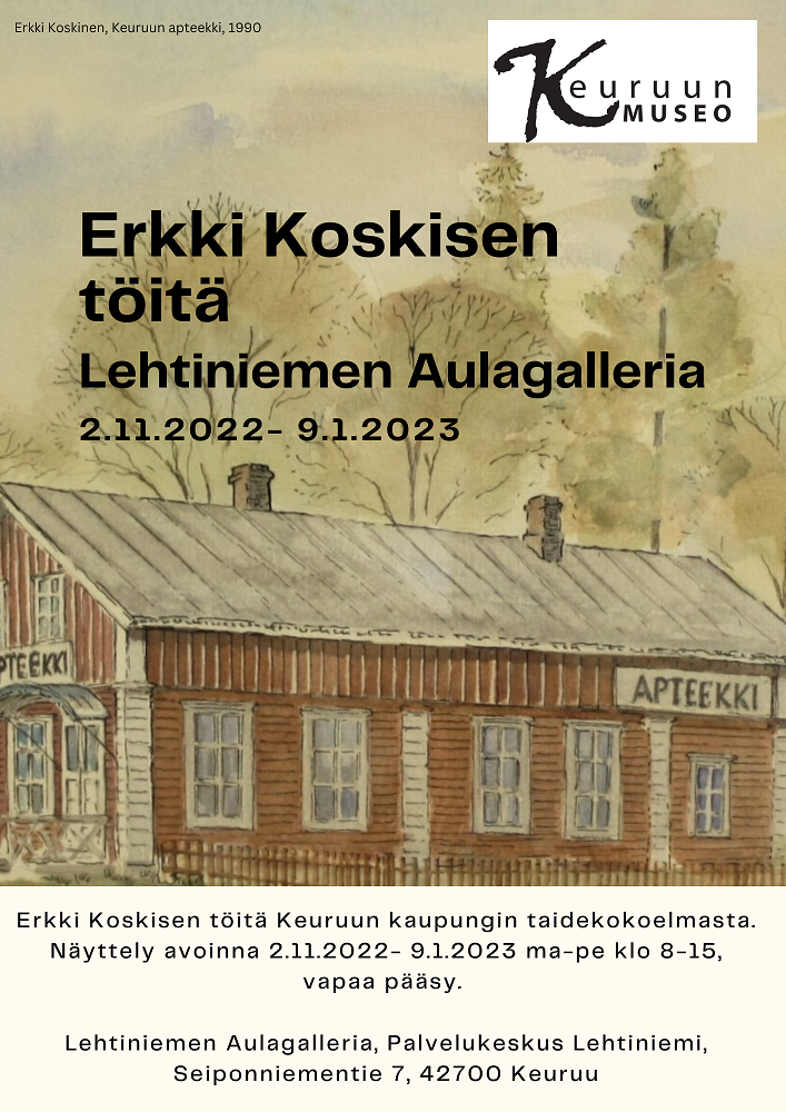 Erkki Koskisen töitä Lehtiniemen Aulagalleriassa 2.11.2022 - 9.1.2023.