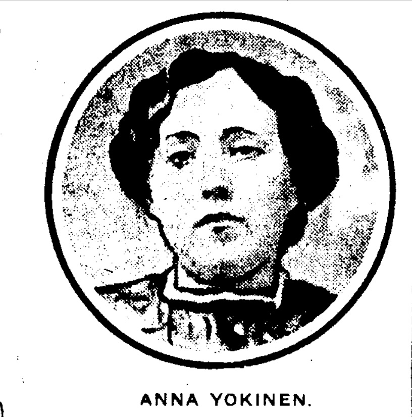 Anna Jokisen kuva Toronto Daily Star -lehdessä 22.12.1913