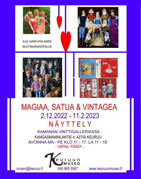 Näyttelyjuliste Magiaa Satua Vintagiaa pieni